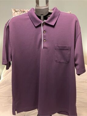 Grand Slam Golf Polo Shirt XL Purple Performance Pocket Polo Short Sleeve